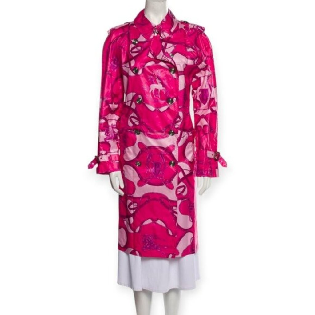 Burberry Prorsum Pink Silk Trench Coat
